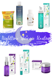 nighttime skincare routine products pin